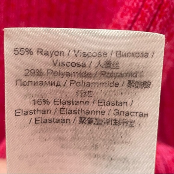 EUC Ganni Marled Ribbed Knit Midi Dress Fuchsia Pink Long Sleeve Stretch Small - Picture 11 of 16